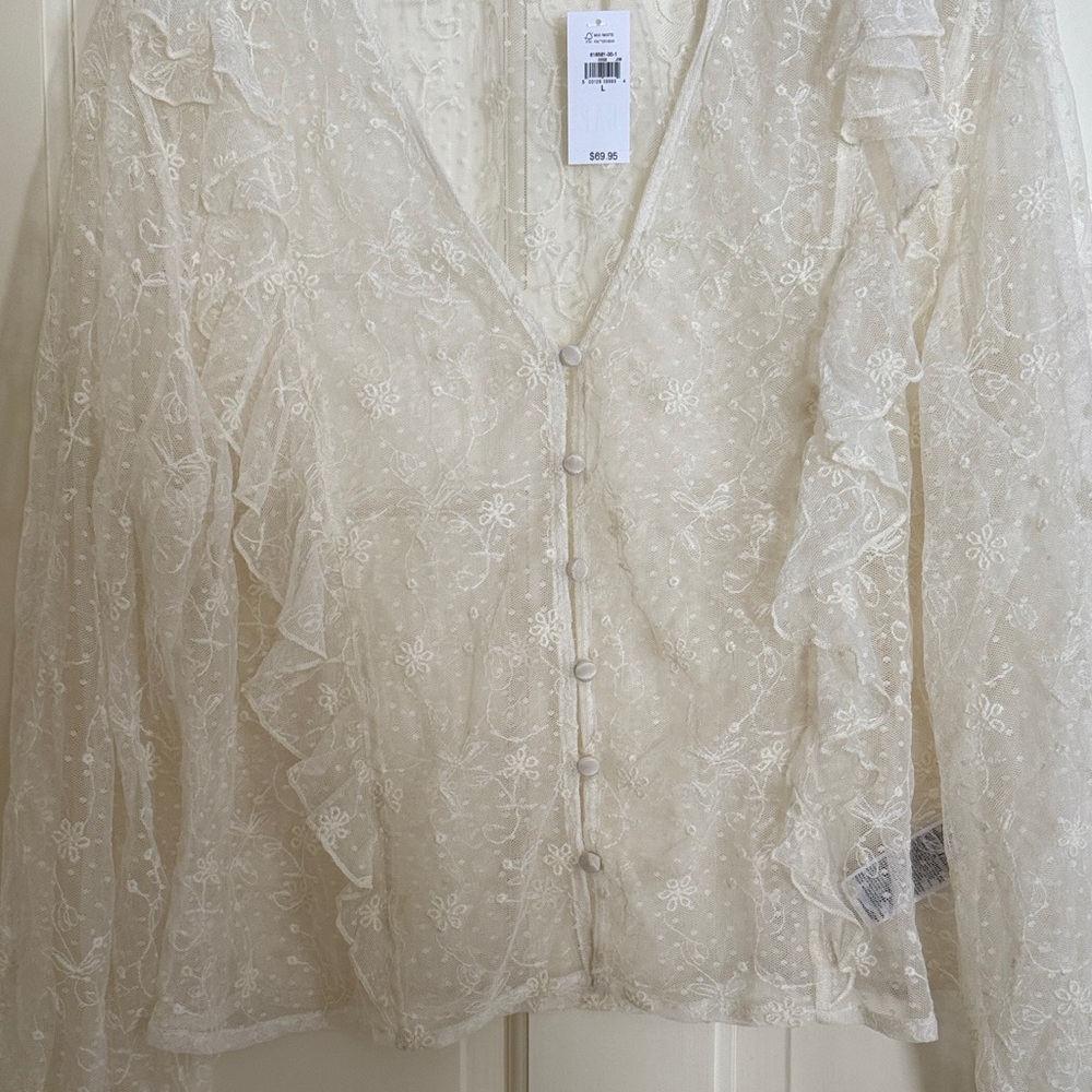 Gap Cream Lace Women's Top NWT - Picture 5 of 6